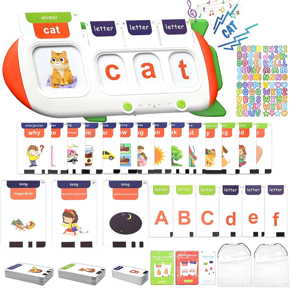 Talking flashcards for toddler with spelling