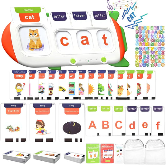 Talking flashcards for toddler with spelling